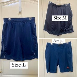 (3) pairs of mens athletic shorts exercise basketball workout golf underarmour